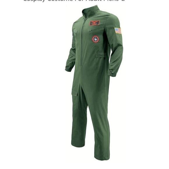 Maverick Flight Pilot Jumpsuit Halloween Cosplay Costume For Adult Mens Medium - Picture 3 of 7